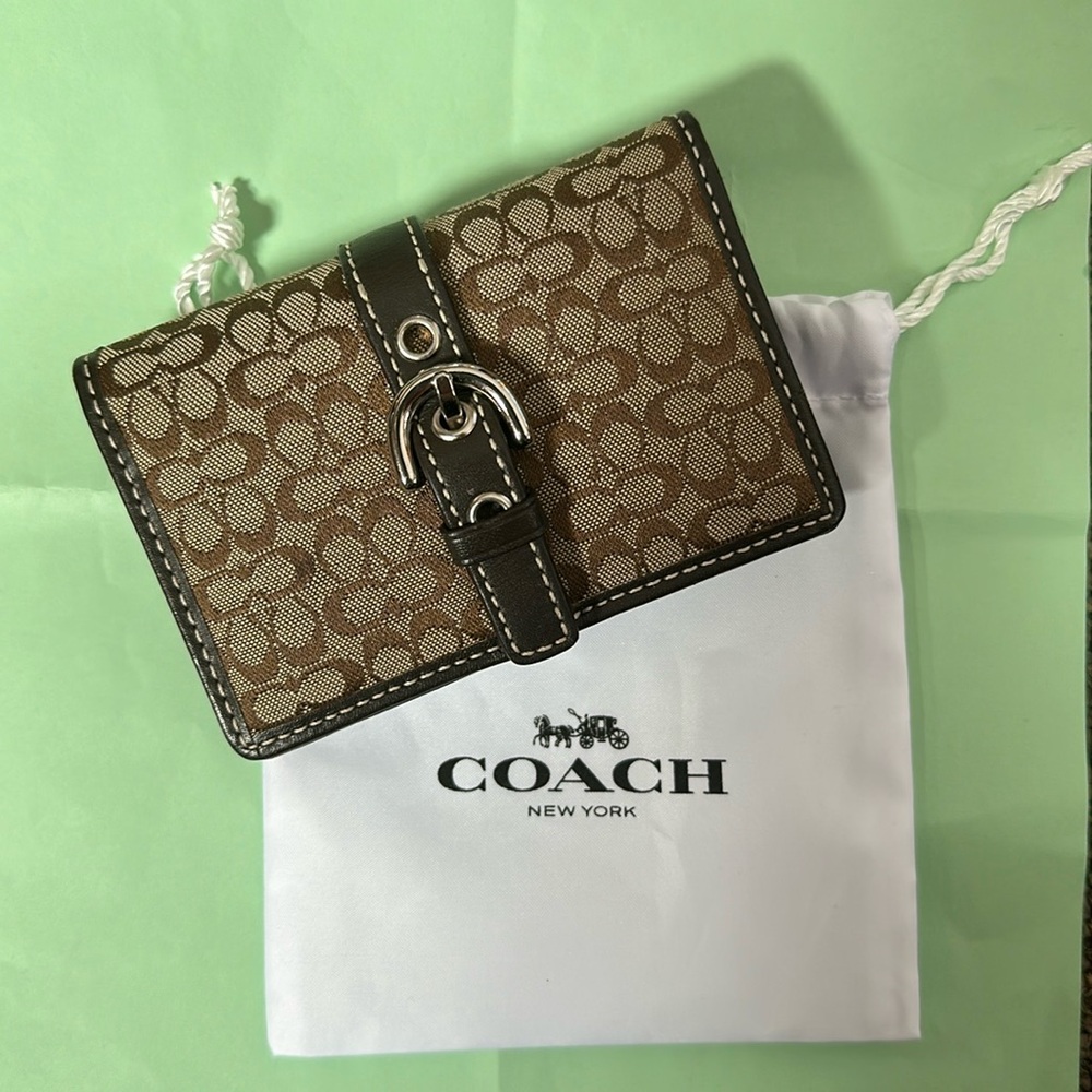Coach signature snap card case ID wallet